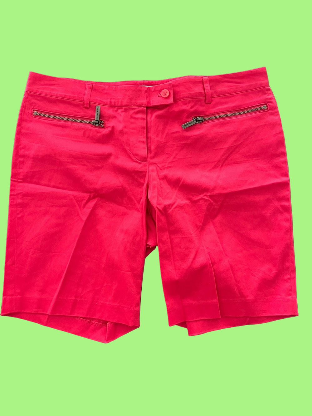 Michael Kors Vibrant Pink Stretch Twill Bermuda Shorts